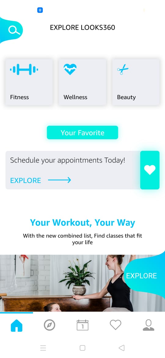 Looks360 mobile content screen